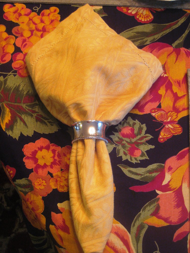 napkin against tablecloth
