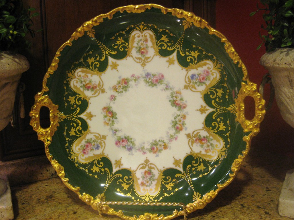 green limoges plate