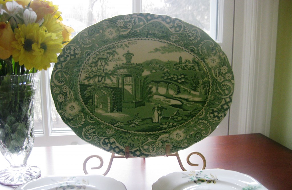 green staffordshire small platter