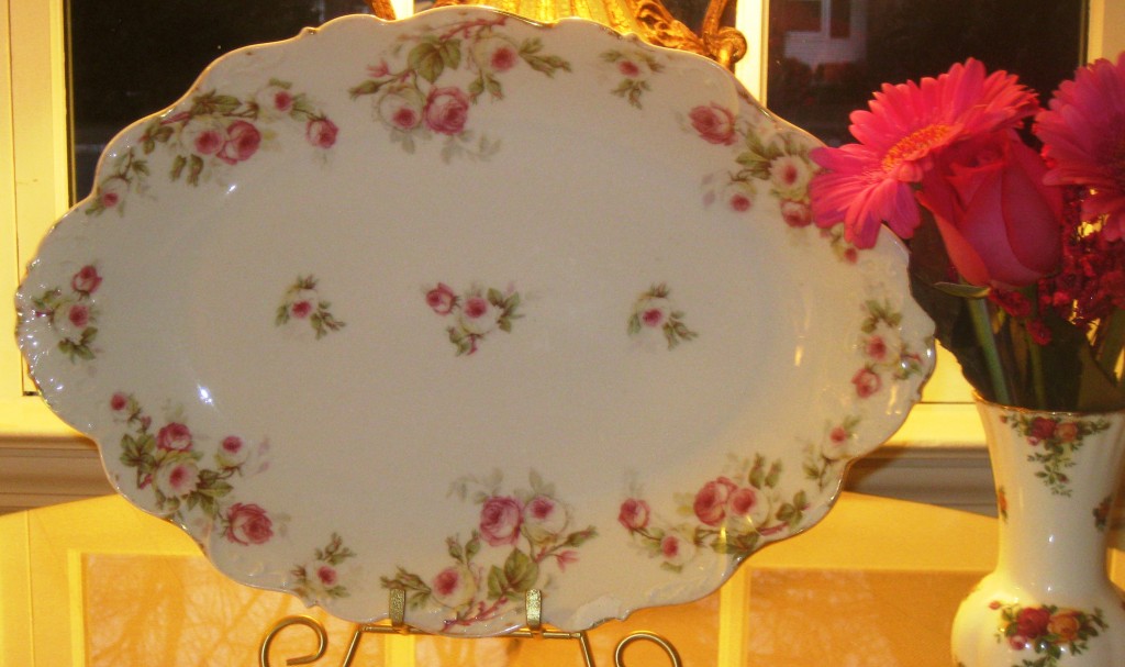 pink rose limoges platte