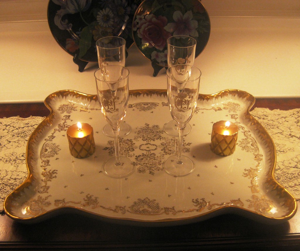 Limoges platter on console