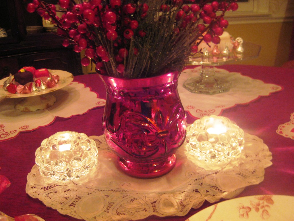 centerpiece and orrefors votives