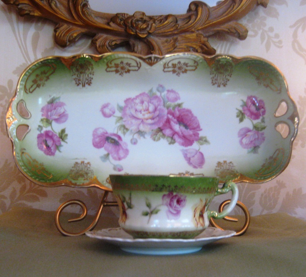 mint tray and teacup