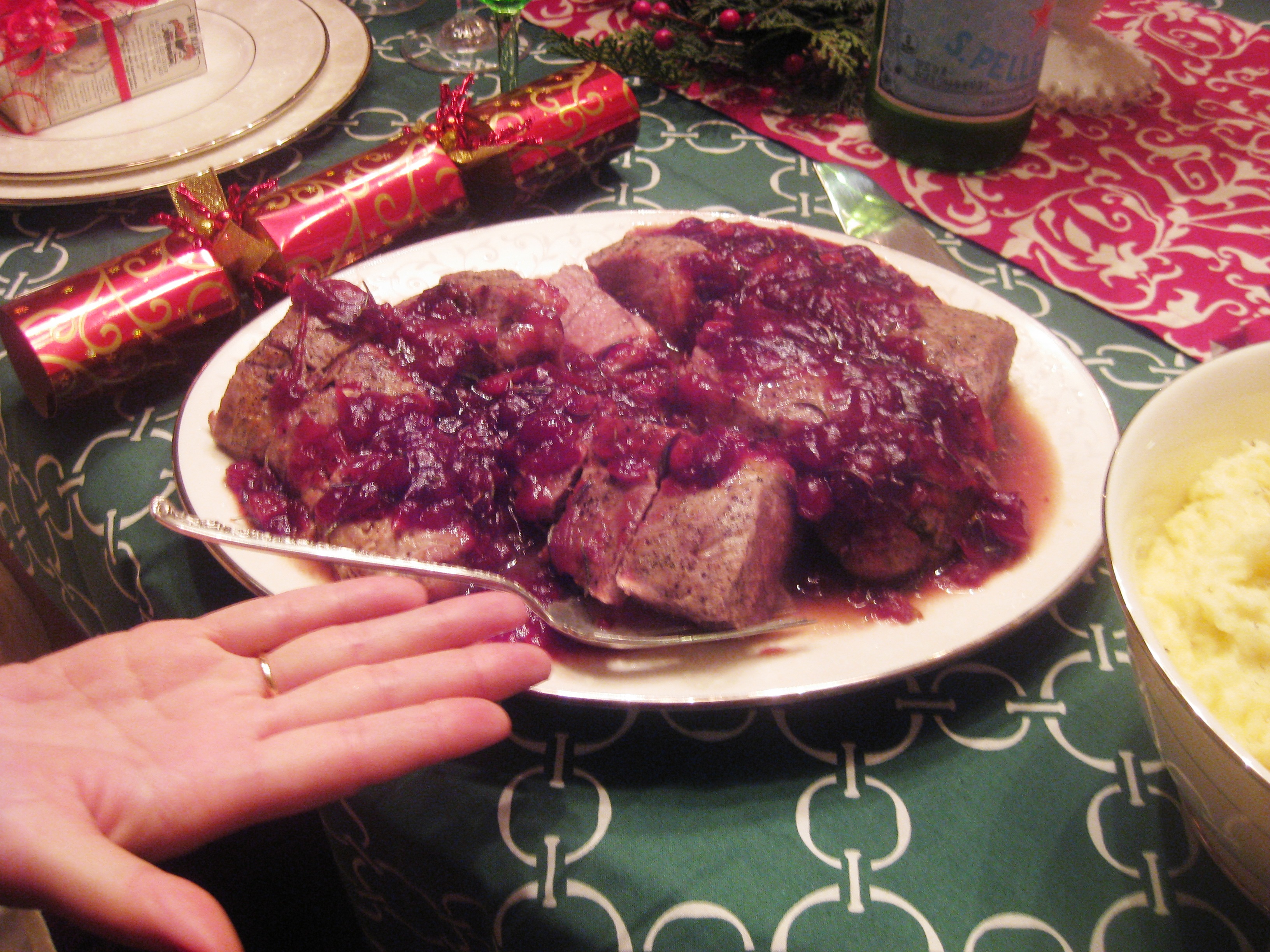 pork with cranberry sauce