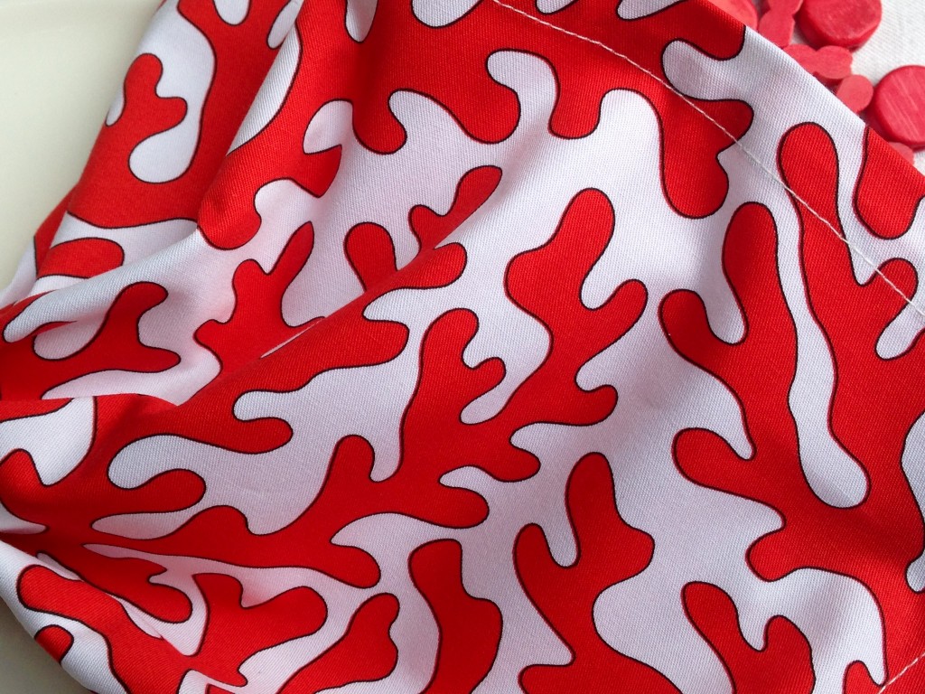 coral linen close up